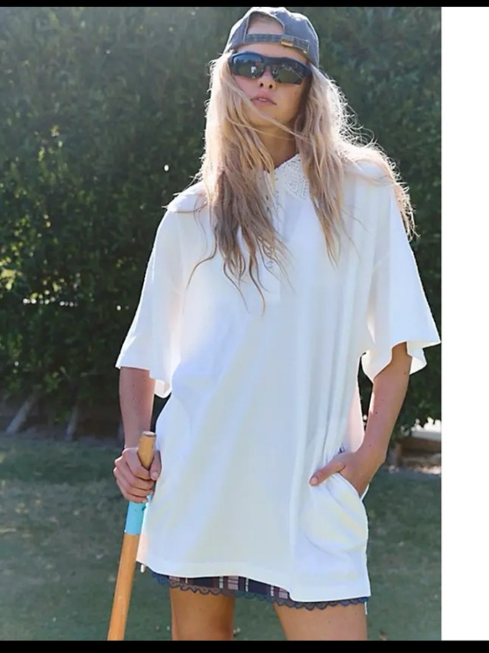 Free people free movement Lace Collar White Women's Sweater Top